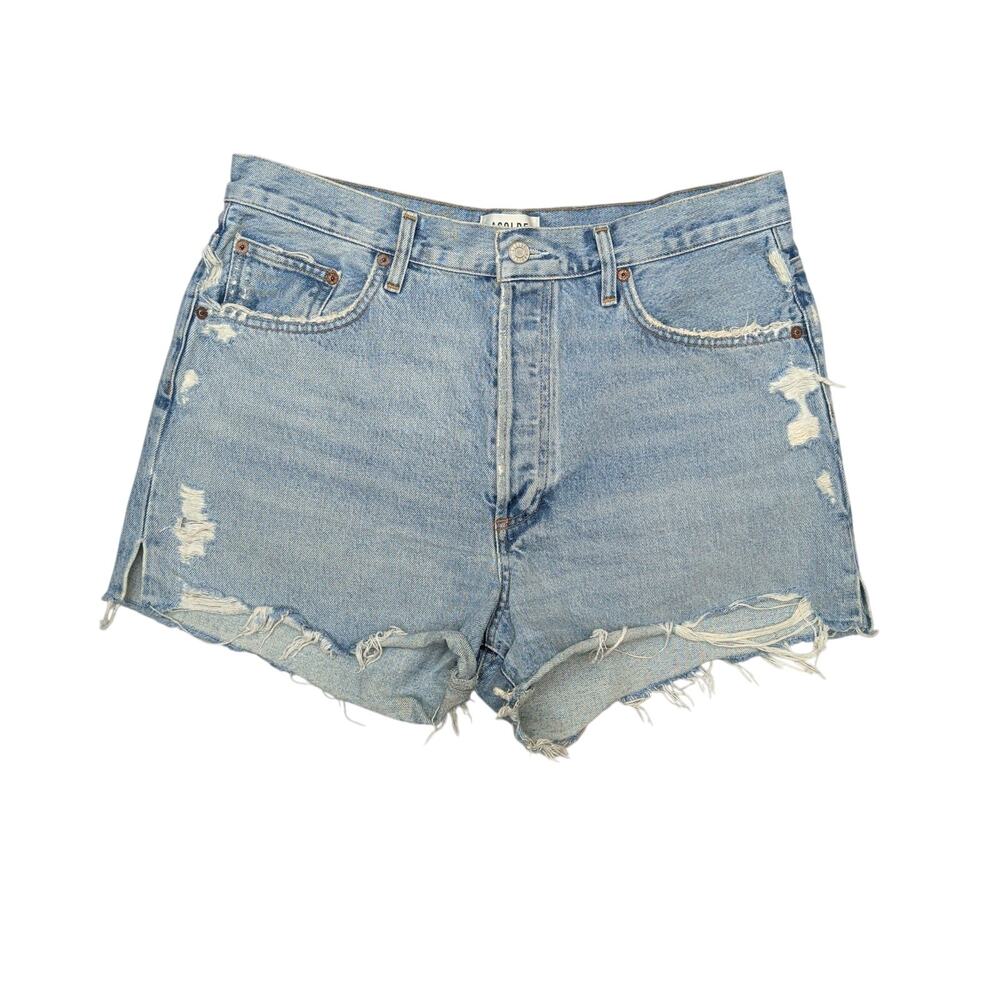 Agolde Dee High Rise Denim Shorts in Muse Women's 31 Distressed Jorts
